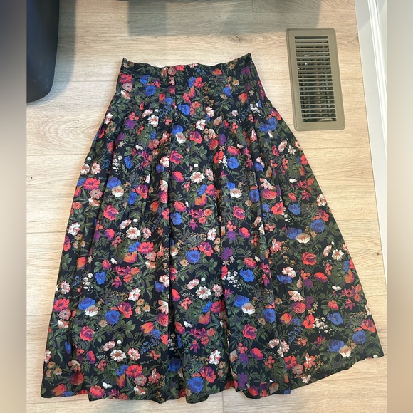 Abercrombie & Fitch Vintage Maxi Y2K Skirt Womens Floral Print Pleated 10 - Picture 2 of 10